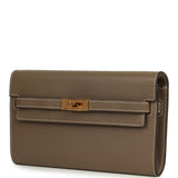 Pre-owned Hermes Kelly Wallet To Go Etoupe Chevre Mysore Gold Hardware - Thumbnail View 6