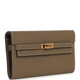 Pre-owned Hermes Kelly Wallet To Go Etoupe Chevre Mysore Gold Hardware - Thumbnail View 2