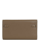 Pre-owned Hermes Kelly Wallet To Go Etoupe Chevre Mysore Gold Hardware - Thumbnail View 3
