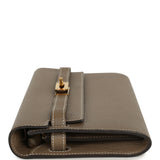 Pre-owned Hermes Kelly Wallet To Go Etoupe Chevre Mysore Gold Hardware - Thumbnail View 4