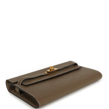 Pre-owned Hermes Kelly Wallet To Go Etoupe Chevre Mysore Gold Hardware - Thumbnail View 5