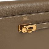 Pre-owned Hermes Kelly Wallet To Go Etoupe Chevre Mysore Gold Hardware - Thumbnail View 7