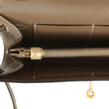 Pre-owned Hermes Kelly Wallet To Go Etoupe Chevre Mysore Gold Hardware - Thumbnail View 8
