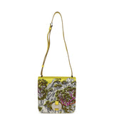 Hermes "Sieste Au Paradis" 2002 20 Multicolor Printed Silk, Lime Swift Palladium Hardware - Thumbnail View 8