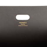 Hermes Tablier Sellier Ebene Vache Hunter, Swift, Toile Militaire Gold Hardware - Thumbnail View 10