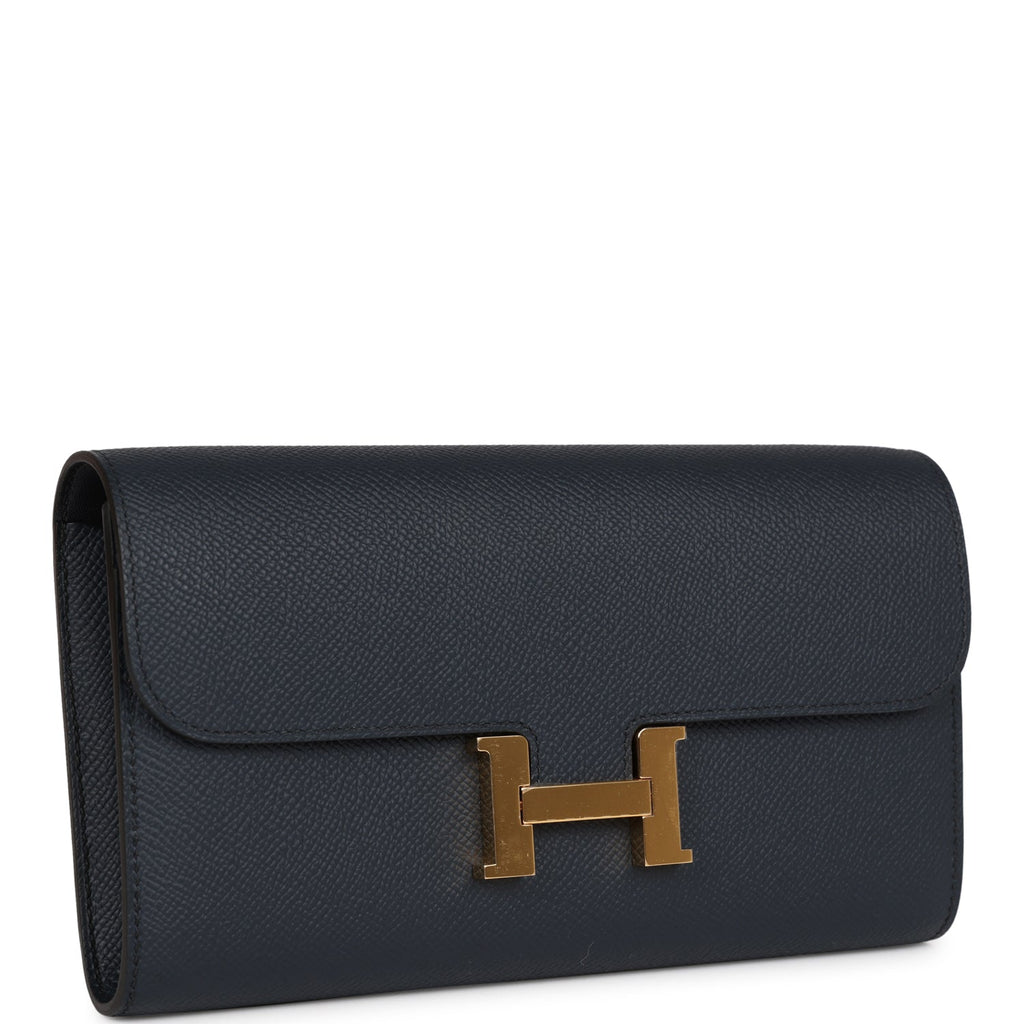 Hermes Constance To Go Wallet Bleu Indigo Epsom Gold Hardware