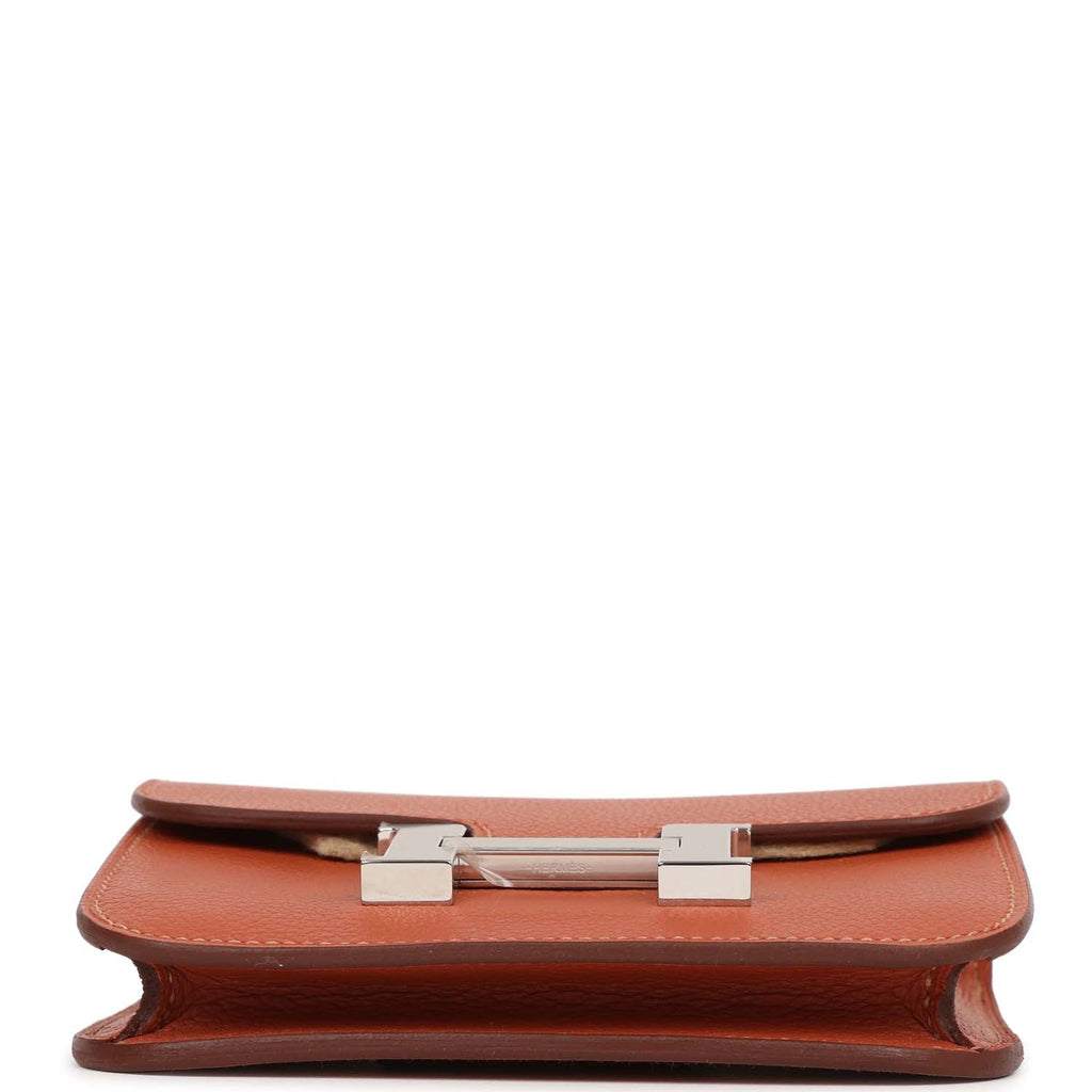 Hermes Constance Slim Wallet Waist Belt Bag Etoupe Gold Hardware