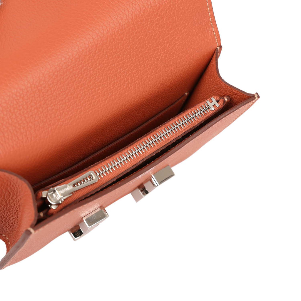 Hermes Constance Slim Wallet Waist Belt Bag Gold Palladium