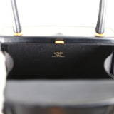 Vintage Hermes Mini Cadena Lock Bag Black Box Calf Gold Hardware