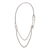 Hermes Silver and Rose Gold Chain D'ancre Punk Long Double Necklace