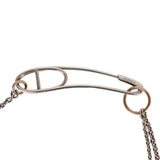 Hermes Silver and Rose Gold Chain D'ancre Punk Long Double Necklace
