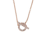 Hermes San Coloris White Diamond Finesse Pendant Necklace 18K Rose Gold