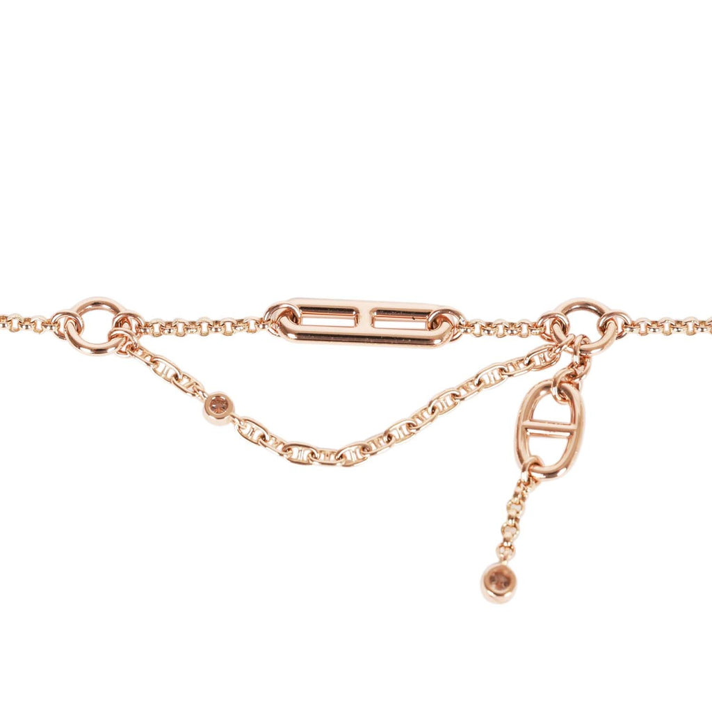 Hermes 18k Rose Gold Diamond Chaine d'Ancre Chaos XS Bracelet