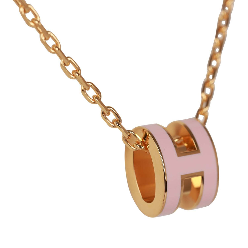 Hermes Gold Plated and White Enamel Cage D'H Pendant Necklace - Yoogi's  Closet