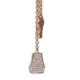 Hermes Kelly Clochette Necklace PM Diamonds 18K Rose Gold Hardware