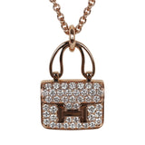 Hermes Amulettes Constance Pendant Necklace 18K Rose Gold & Diamonds Rose Gold Hardware