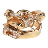 Pre-owned Hermes Alchimie Ring GM 18K Rose Gold and Diamonds