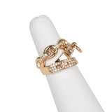 Pre-owned Hermes Alchimie Ring GM 18K Rose Gold and Diamonds