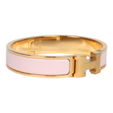 Hermes Clic Clac H Bracelet PM Rose Candeur Enamel Gold Hardware