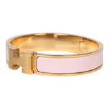 Hermes Clic Clac H Bracelet PM Rose Candeur Enamel Gold Hardware