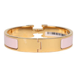 Hermes Clic Clac H Bracelet PM Rose Candeur Enamel Gold Hardware