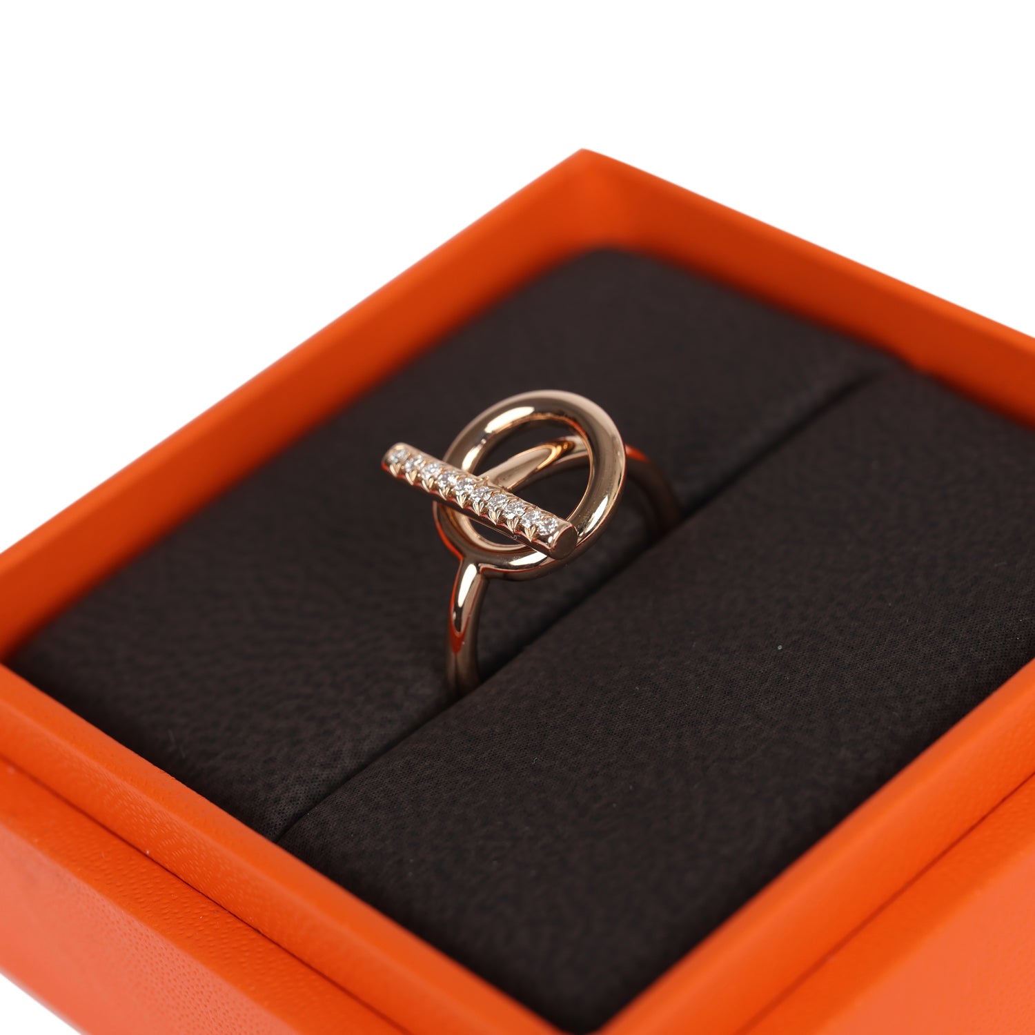 Hermes Echappee PM Ring 18K Rose Gold & Diamonds – Madison Avenue Couture