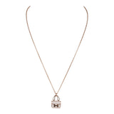 Hermes Amulettes Constance Pendant Necklace Diamonds 18K Rose Gold Hardware