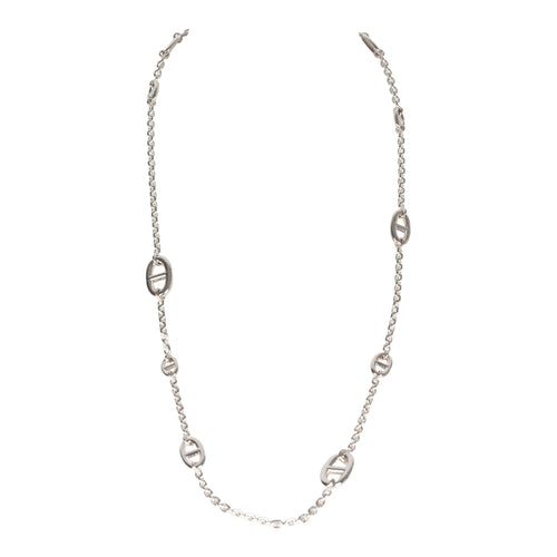 Hermes Farandole Rope Necklace 80cm Sterling Silver Hardware