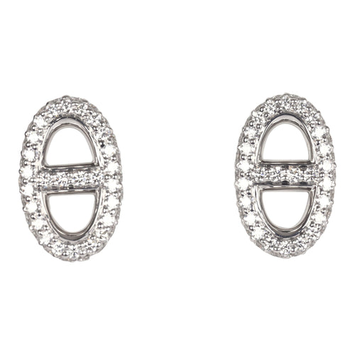 Hermes Farandole Earrings Diamonds and White Gold Hardware