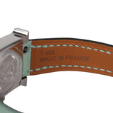 Hermes Heure H Watch XS Vert D’Eau Matte Alligator Mother of Pearl & Diamonds Palladium Hardware