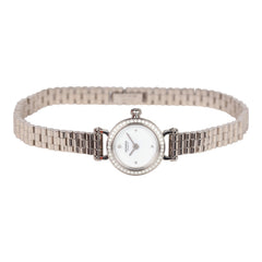 Hermes Faubourg Watch Mini White Lacquered 18K White Gold Hardware & Diamonds