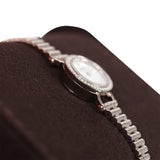 Hermes Faubourg Watch Mini White Lacquered 18K White Gold Hardware & Diamonds