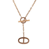 Hermes Collier Chaine D'Ancre Contour Pendant GM Necklace 18K Rose Gold & Diamonds