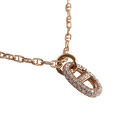 Hermes Farandole Pendant PM Necklace 18K Rose Gold Hardware & Diamonds