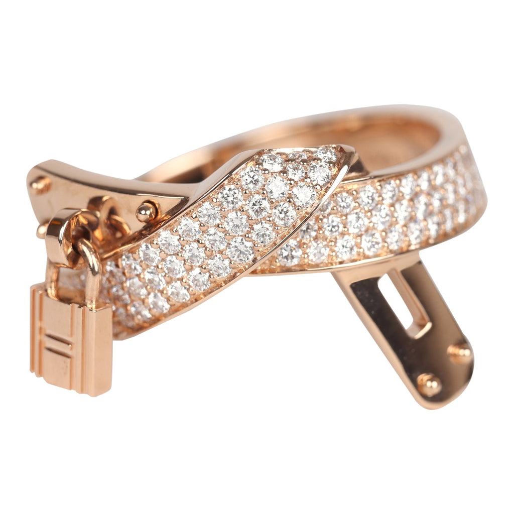 Kelly Rohrbach Rings Hermes Kelly Gavroche Ring 18K Rose Gold Hardware & Diamonds