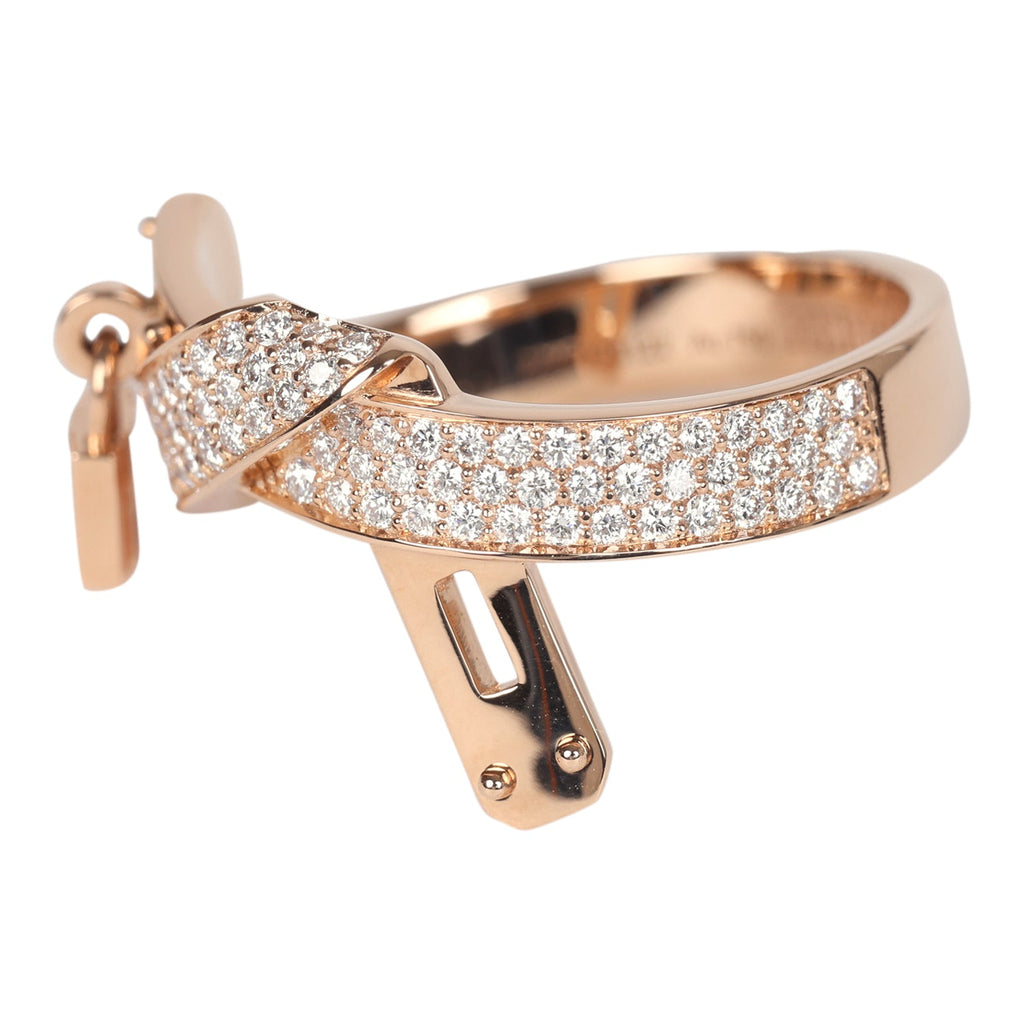 Kelly Rohrbach Rings Hermes Kelly Gavroche Ring 18K Rose Gold Hardware & Diamonds