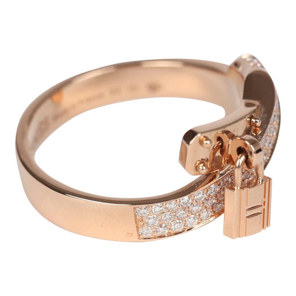 Kelly Rohrbach Rings Hermes Kelly Gavroche Ring 18K Rose Gold Hardware & Diamonds