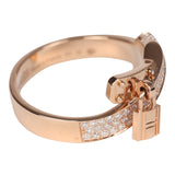 Hermes Kelly Gavroche Ring 18K Rose Gold Hardware & Diamonds