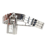 Pre-owned Hermes Mini Kelly Watch Stainless Steel Hardware & Diamonds