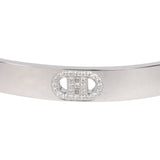 Hermes Small H d'Ancre Bracelet with Diamonds 18K White Gold Hardware