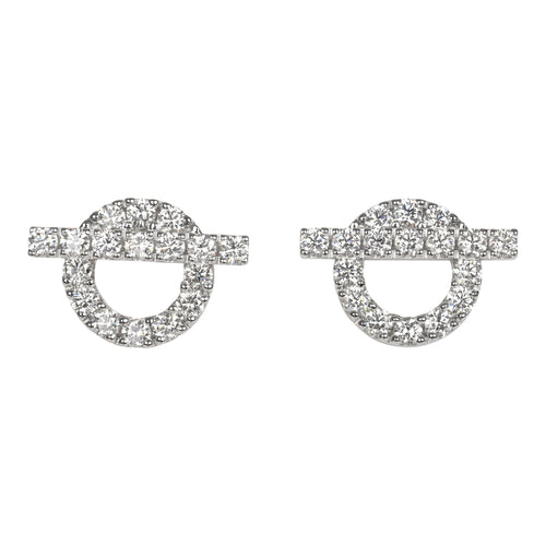 Hermes Finesse Earrings Diamonds and 18K White Gold Hardware
