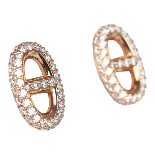Hermes Farandole Earrings Diamonds and 18K Rose Gold Hardware