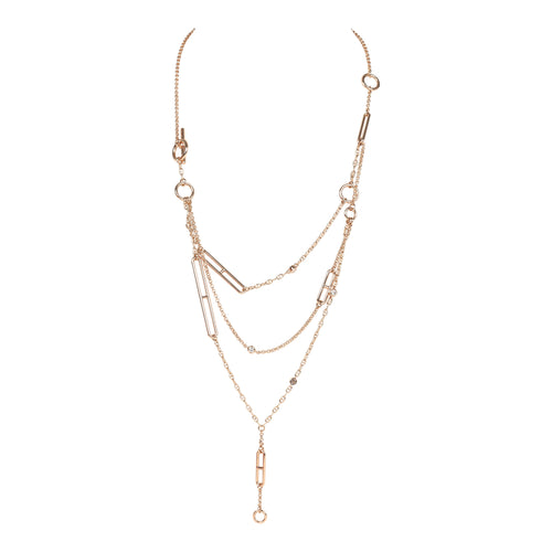Hermes Chaine D'Ancre Chaos Necklace Diamonds 18K Rose Gold Hardware