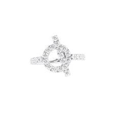 Hermes Finesse Ring Diamonds and 18K White Gold Hardware