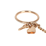 Pre-owned Hermes Kelly Cadenas Double Ring 18K Rose Gold & Diamonds