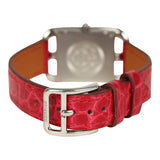 Pre-owned Hermes Cape Cod Watch Large Braise Shiny Alligator Steel Hardware & Diamonds