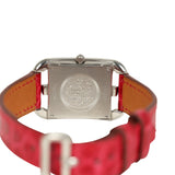 Pre-owned Hermes Cape Cod Watch Large Braise Shiny Alligator Steel Hardware & Diamonds