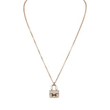 Hermes Amulettes Constance Pendant Necklace Diamonds 18K Rose Gold Hardware