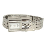 Hermes Kelly Watch Mini Model 16mm Stainless Steel Hardware & White Diamonds