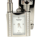 Hermes Kelly Watch Mini Model 16mm Stainless Steel Hardware & White Diamonds